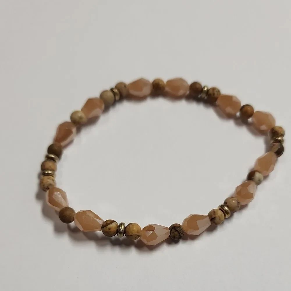 Elegant Beaded Bracelet With Semi Precious Stones